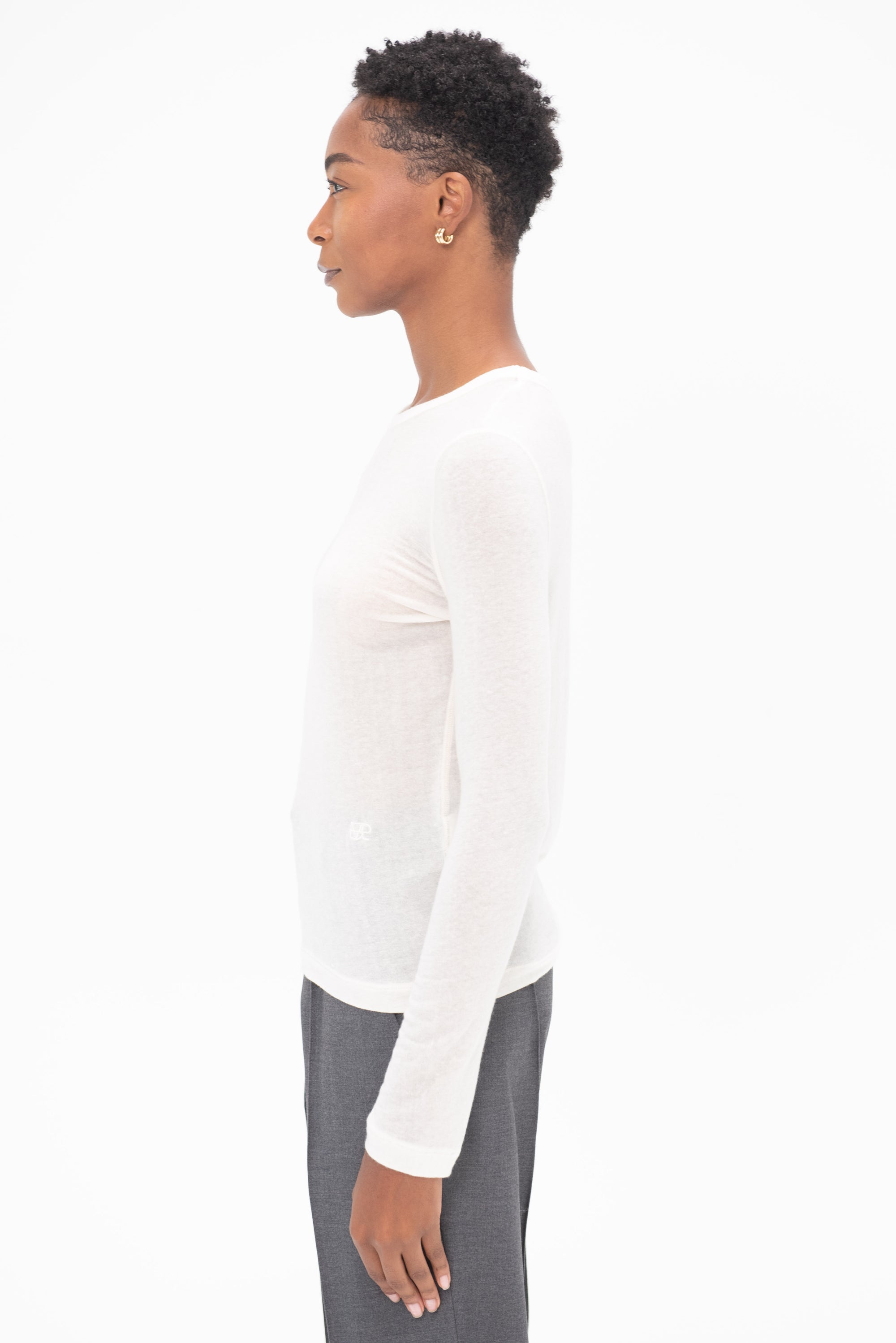 MIJEONG PARK - Wool Tencel Crewneck Top, Ivory