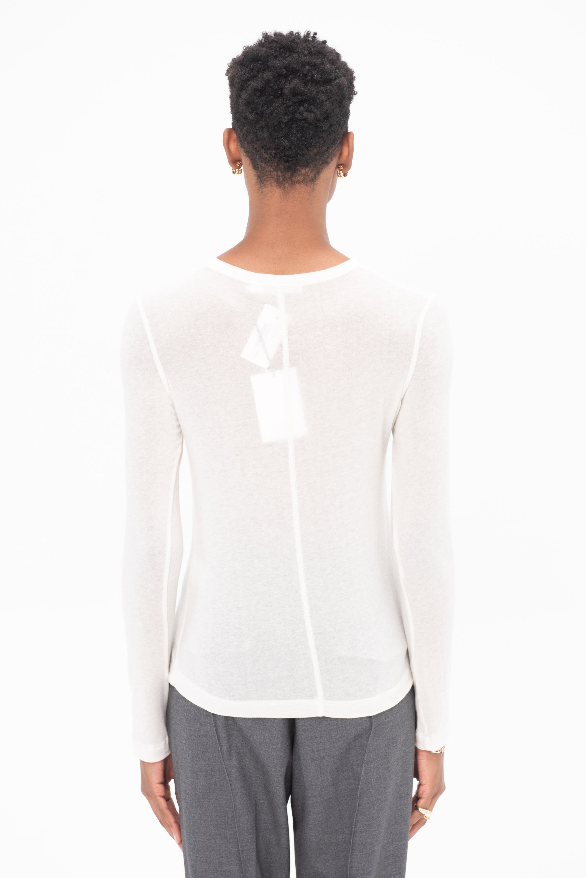 MIJEONG PARK - Wool Tencel Crewneck Top, Ivory