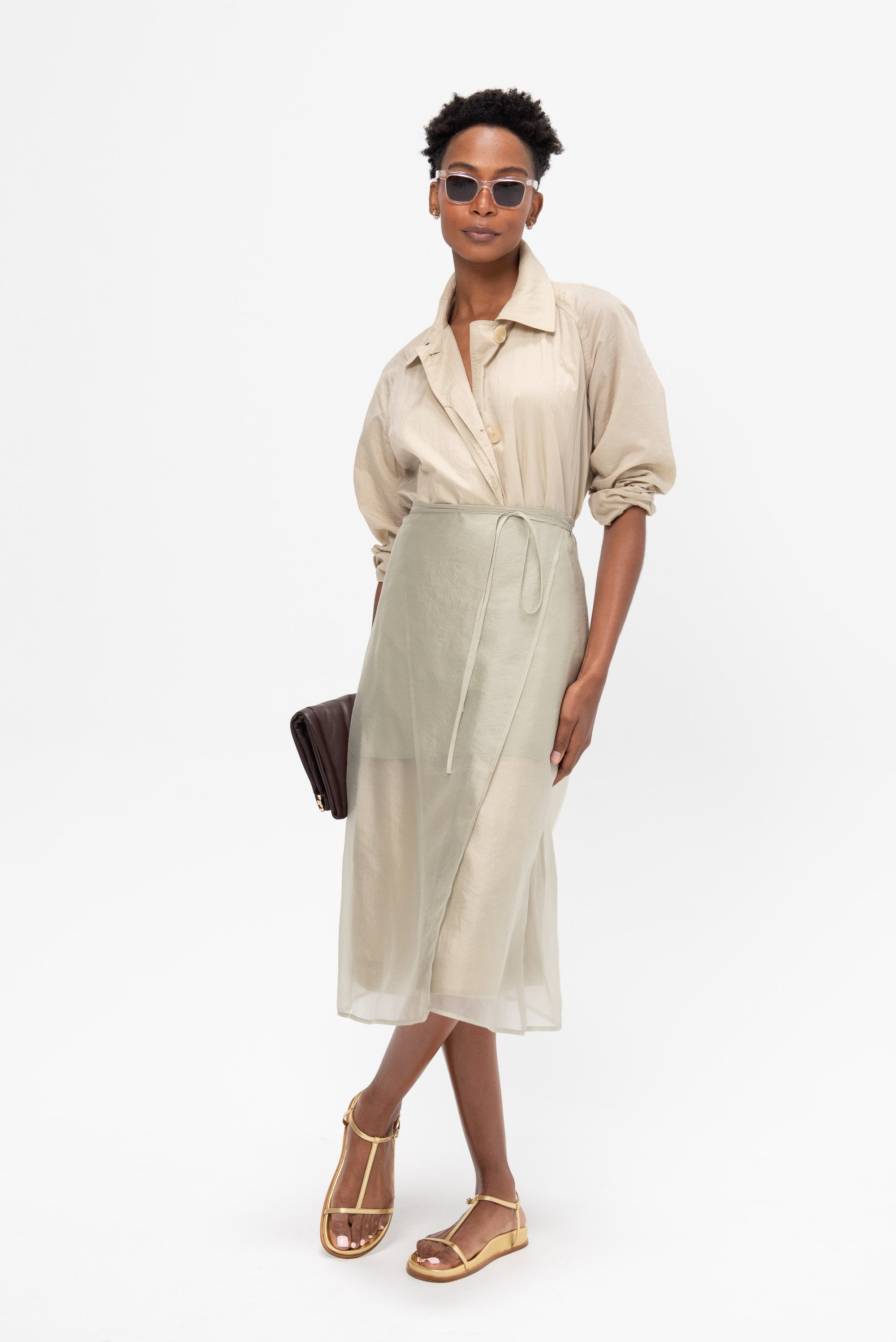 Organza Wrap Skirt, Light Green