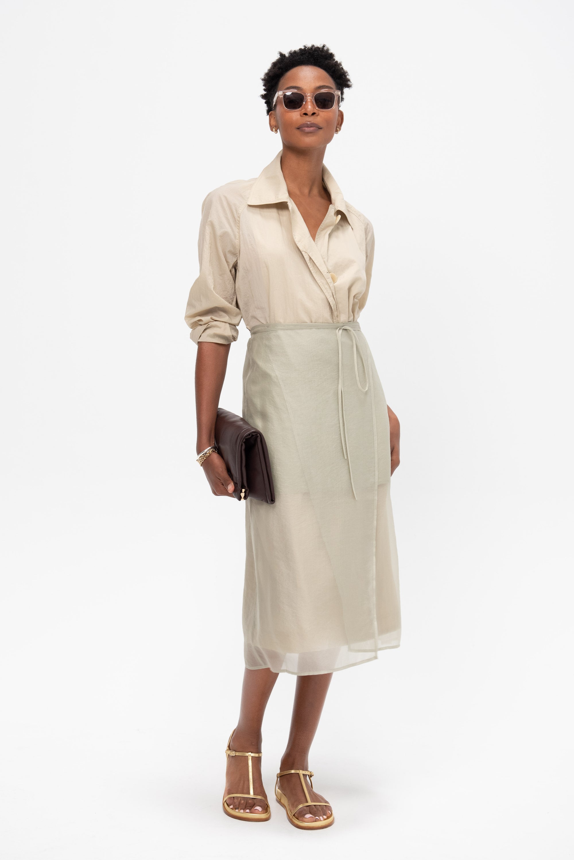 Organza Wrap Skirt, Light Green