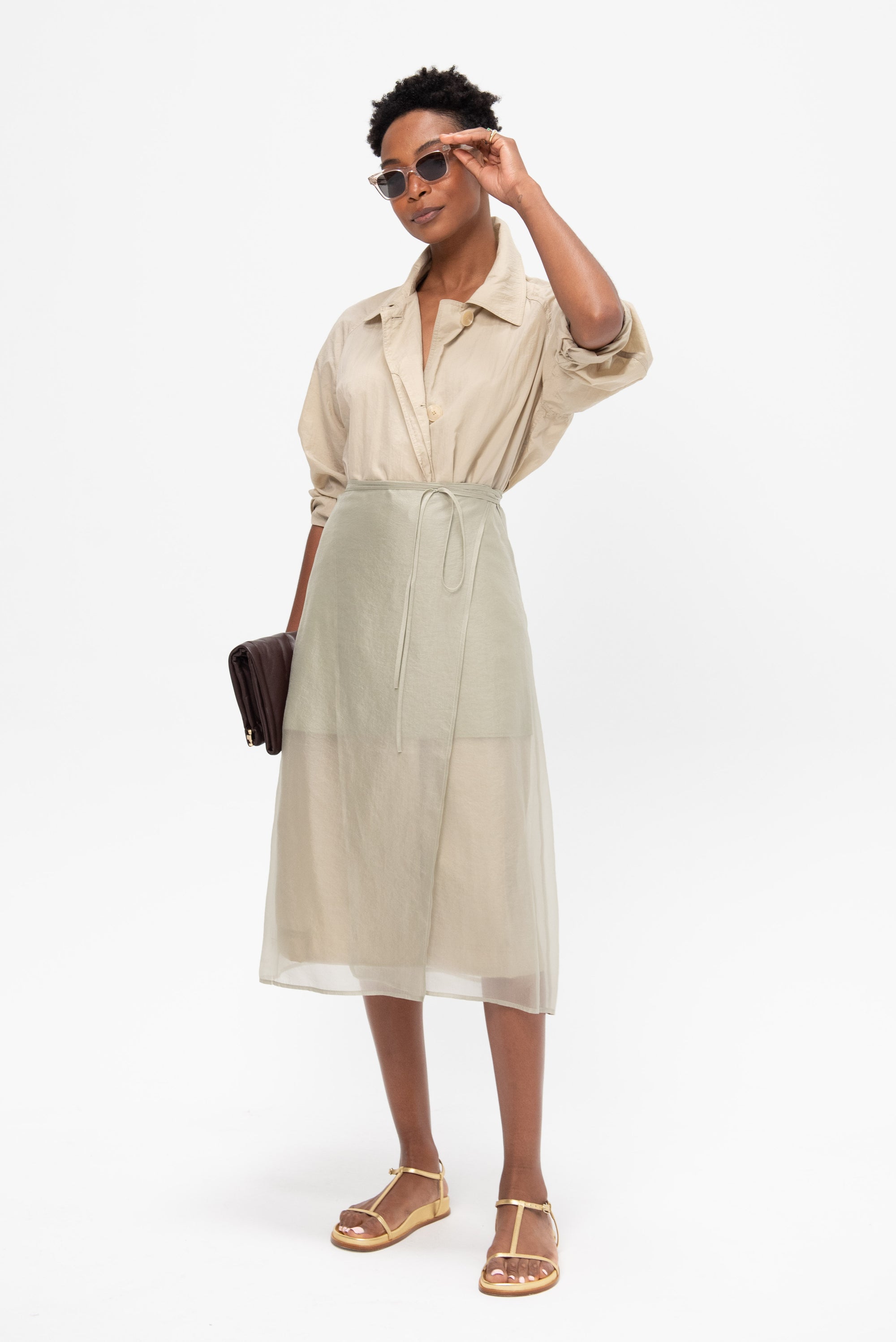 Organza Wrap Skirt, Light Green