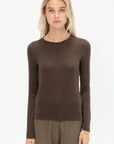 Crewneck Top, Brown