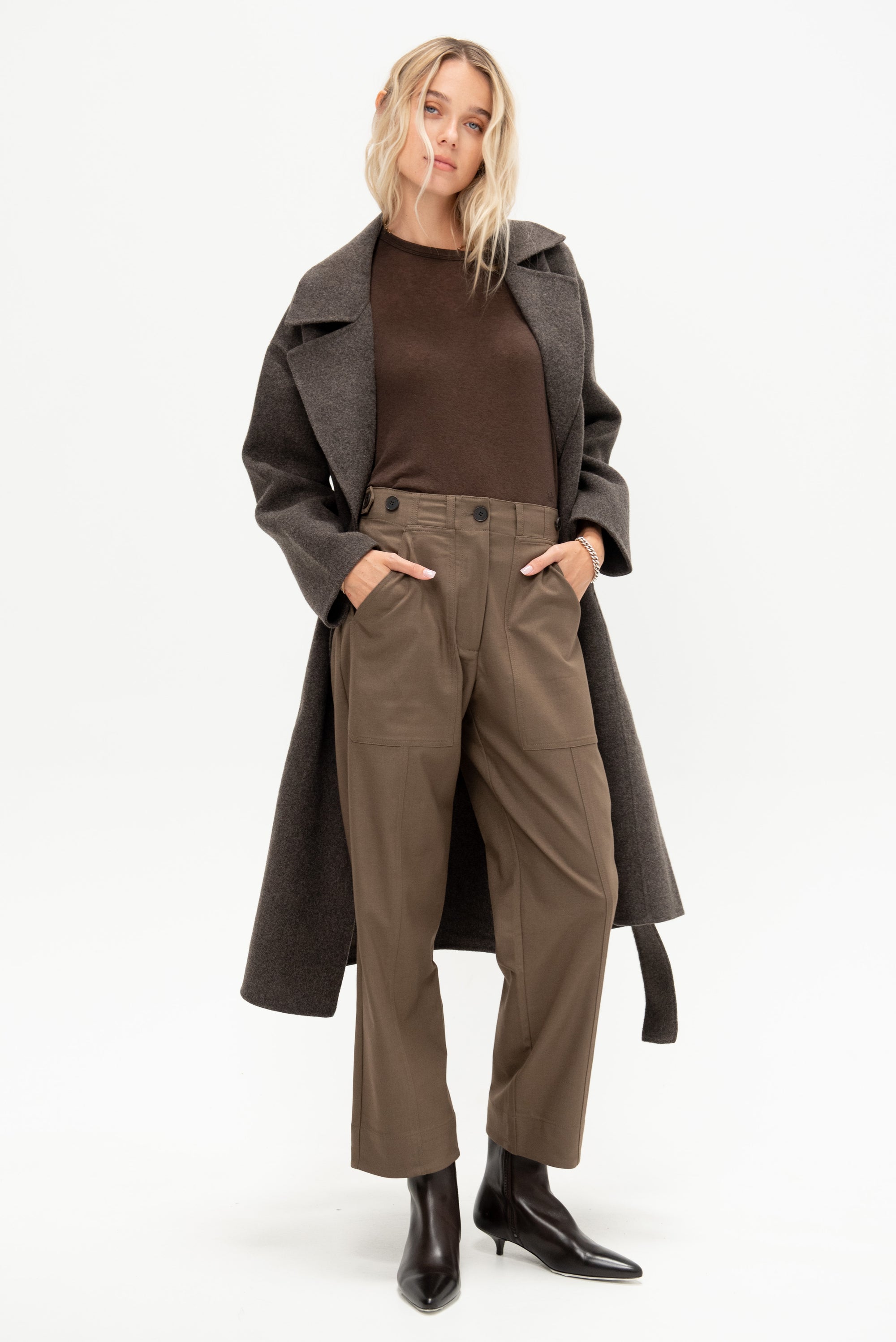Wool Blend Workwear Pants