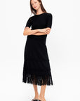 Ori - Fine Top with Elbow-Length Sleeves, Deep Black