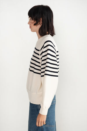 MOLLI - Jour5 Striped Top, Natural & Nuit