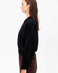 Diego - Knit Jacket Rick-Rack Edged Collar, Deep Black