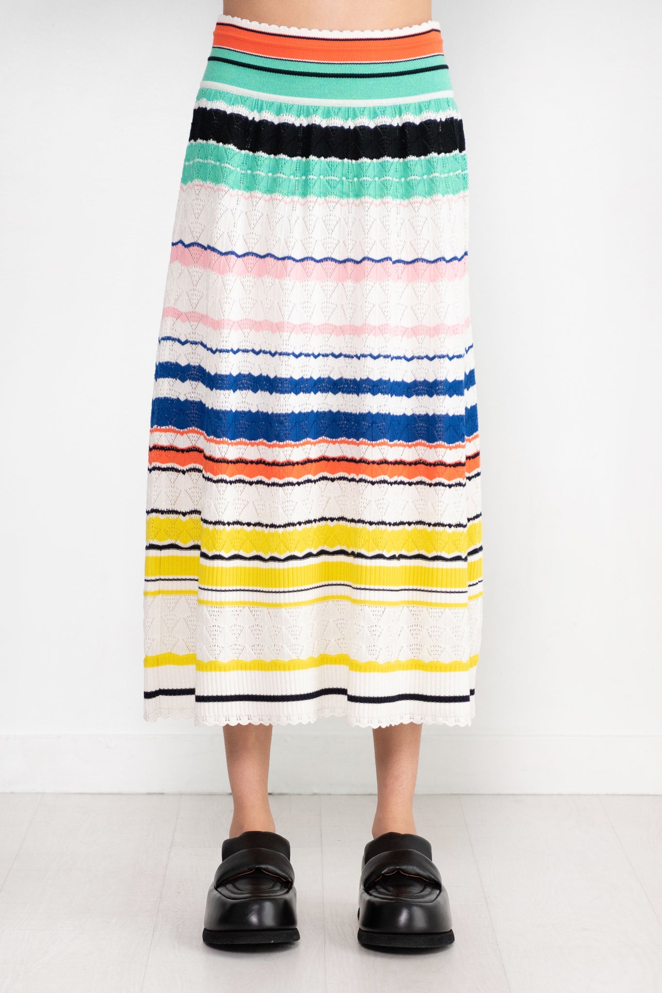 MOLLI - Waltz Colored Ribbon Knit Skirt, Natural Multi