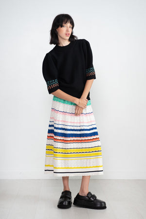 MOLLI - Verbena Colorful Herringbone Knit, Noir Vert