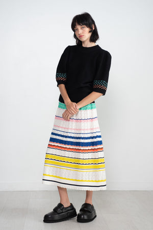 MOLLI - Verbena Colorful Herringbone Knit, Noir Vert