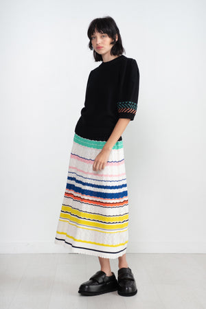 MOLLI - Verbena Colorful Herringbone Knit, Noir Vert