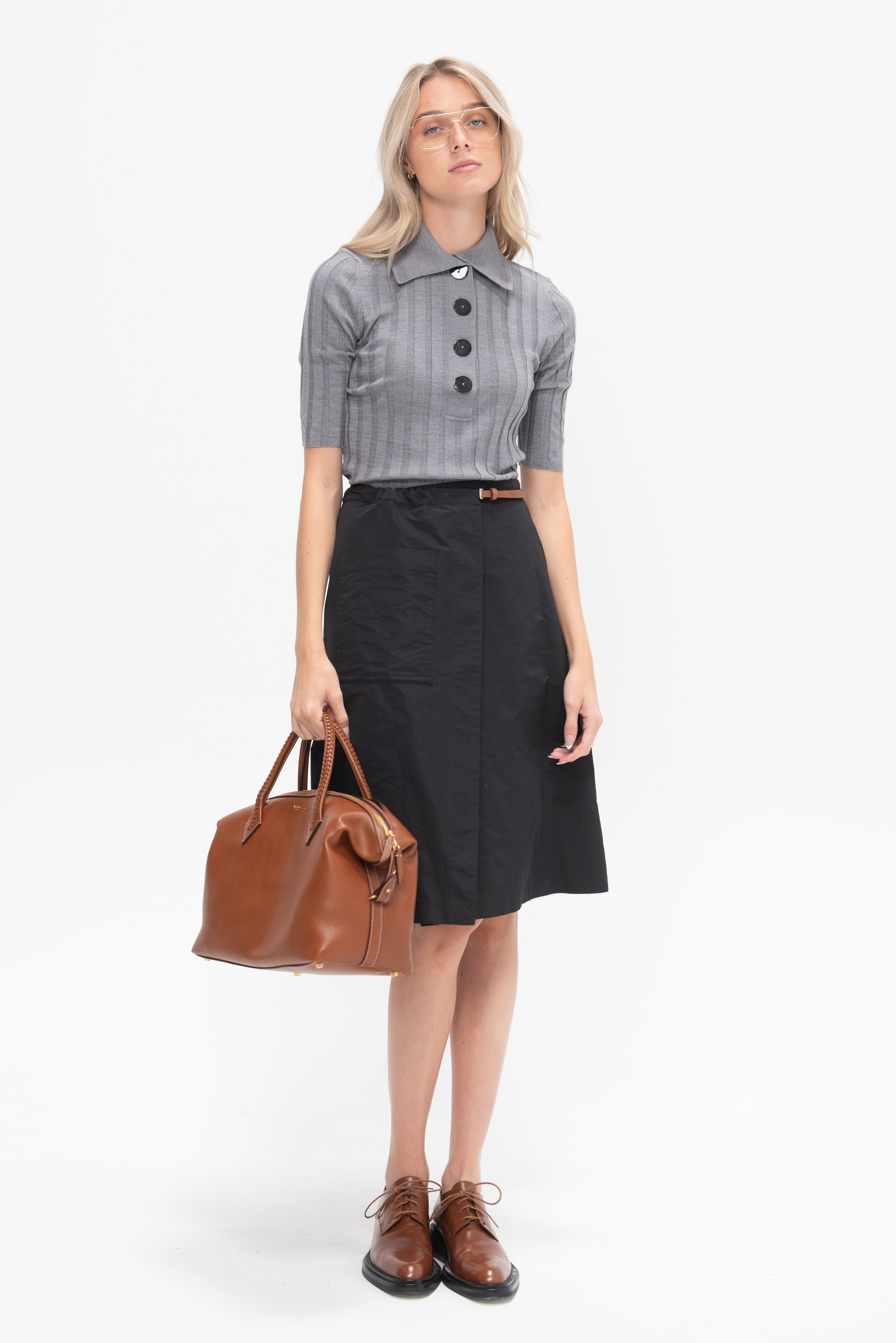 Nackiye Sugarman Knit Top navy