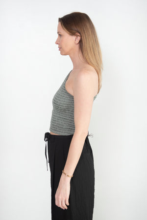 Nomia - Smocked One Shoulder, Silver