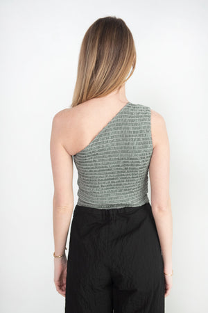 Nomia - Smocked One Shoulder, Silver
