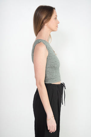 Nomia - Smocked One Shoulder, Silver