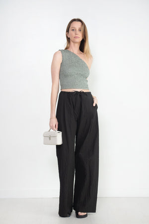 Nomia - Smocked One Shoulder, Silver