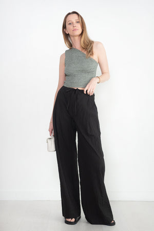 Nomia - Smocked One Shoulder, Silver