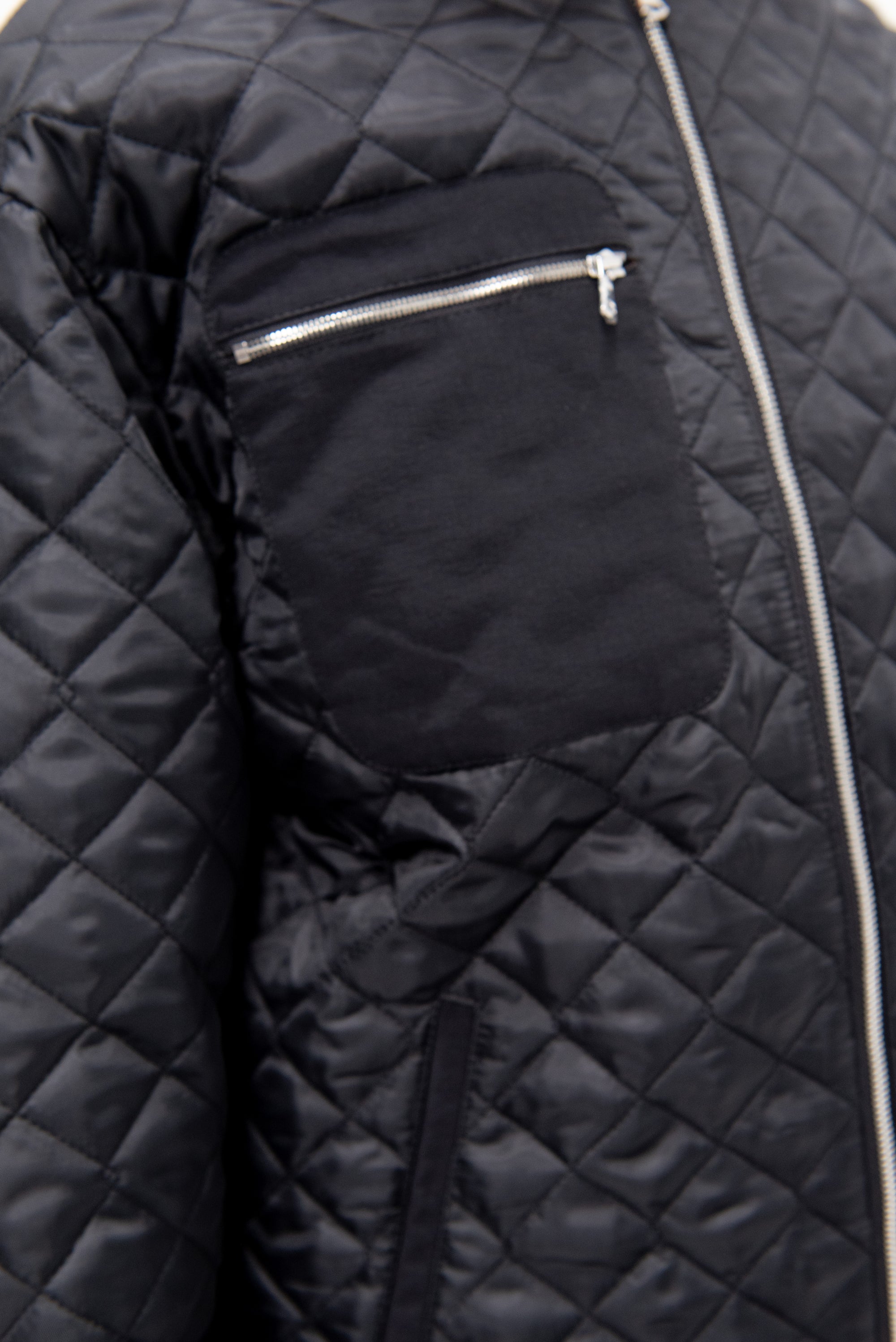Oversize Quilted Bomber, Black