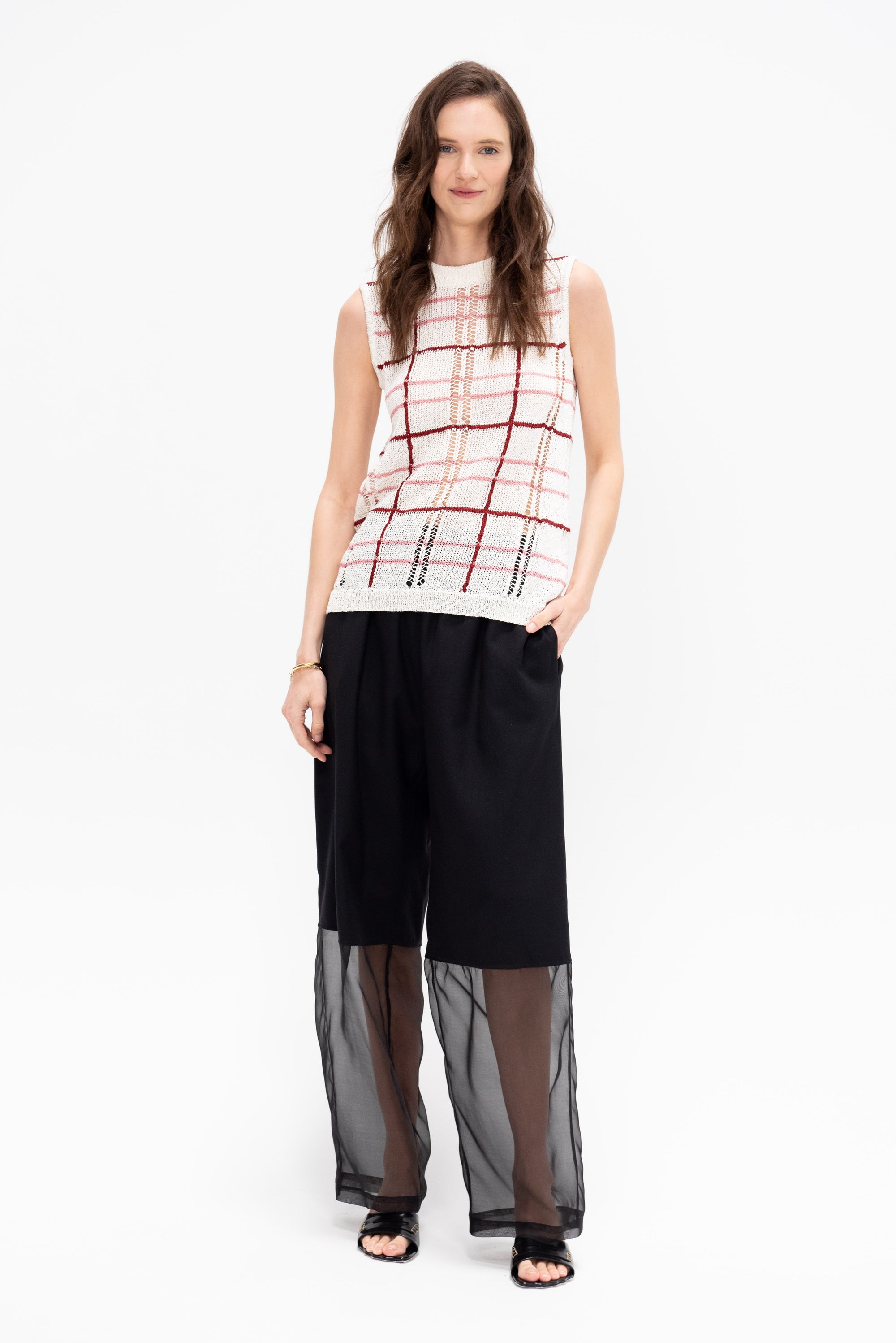 Half Sheer Pant, Black