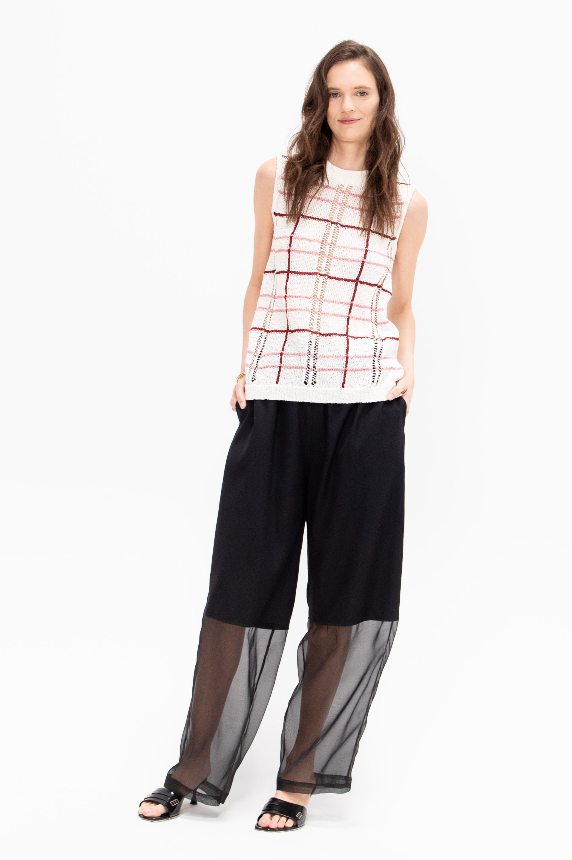 Half Sheer Pant, Black