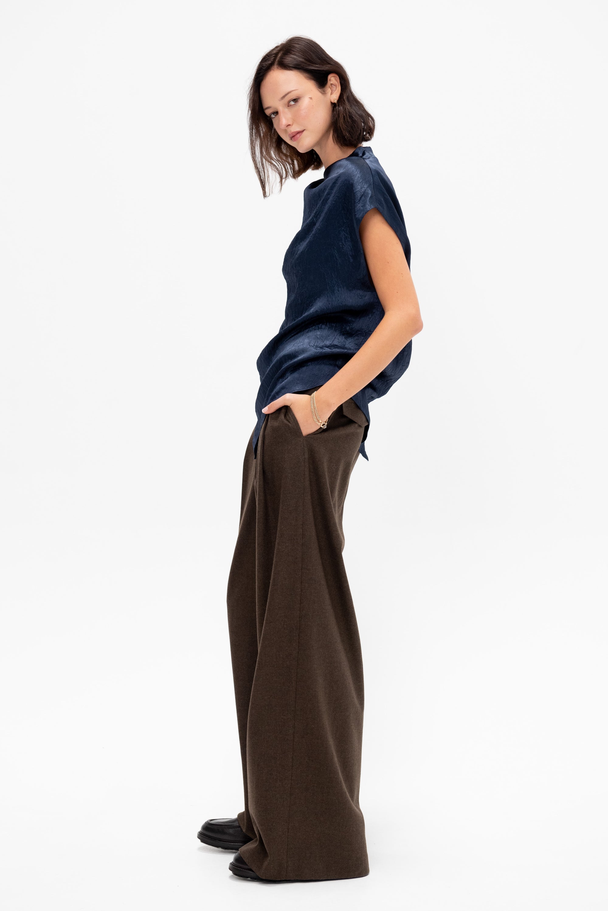 Twist Shoulder Top, Midnight