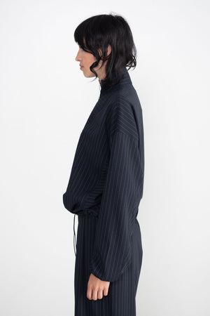 Nomia - Zip Front Pullover, Midnight & White