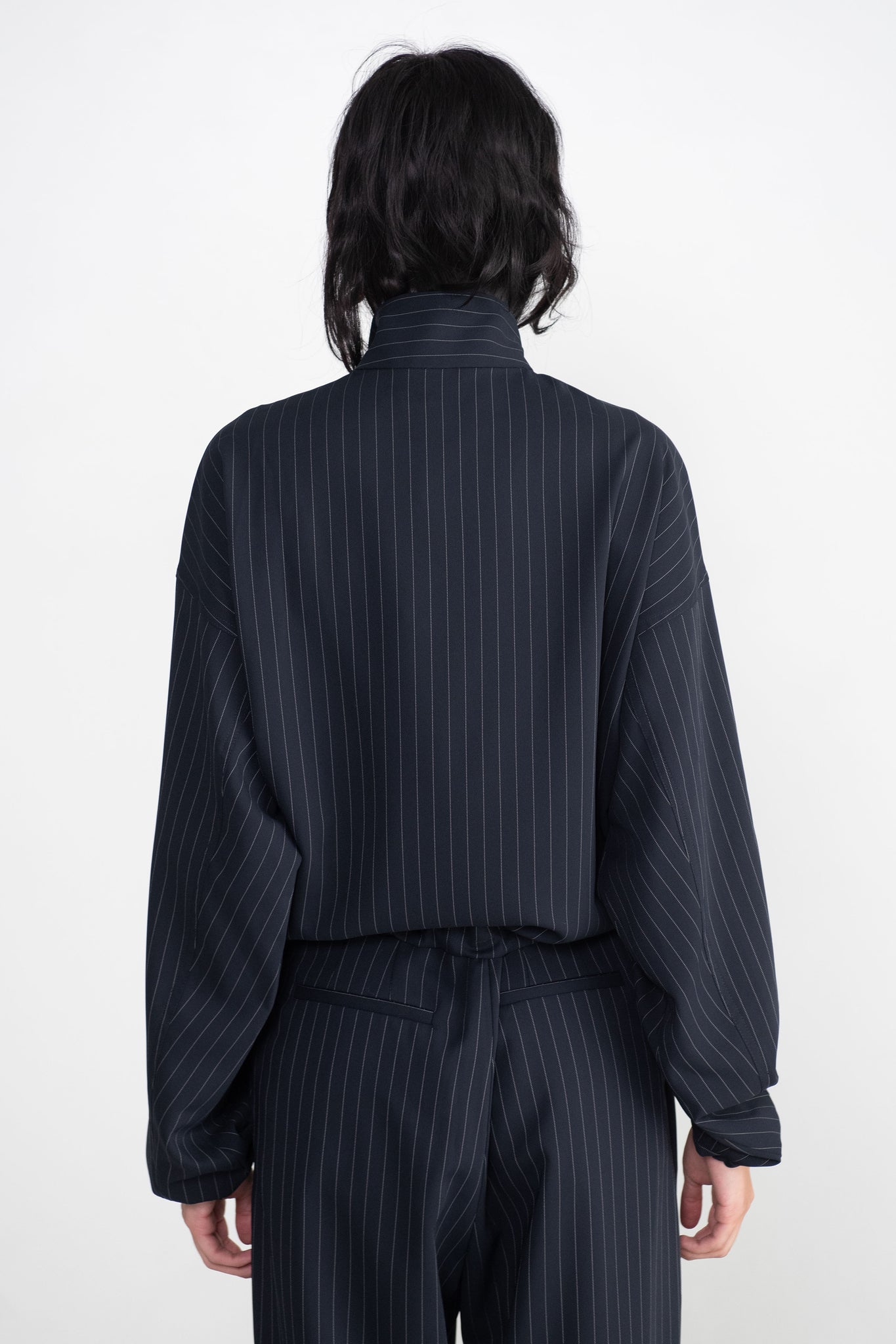 Nomia - Zip Front Pullover, Midnight & White