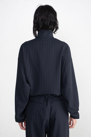 Nomia - Zip Front Pullover, Midnight & White