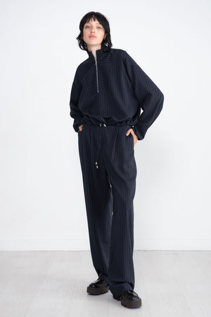 Nomia - Zip Front Pullover, Midnight & White