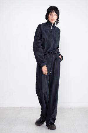 Nomia - Zip Front Pullover, Midnight & White