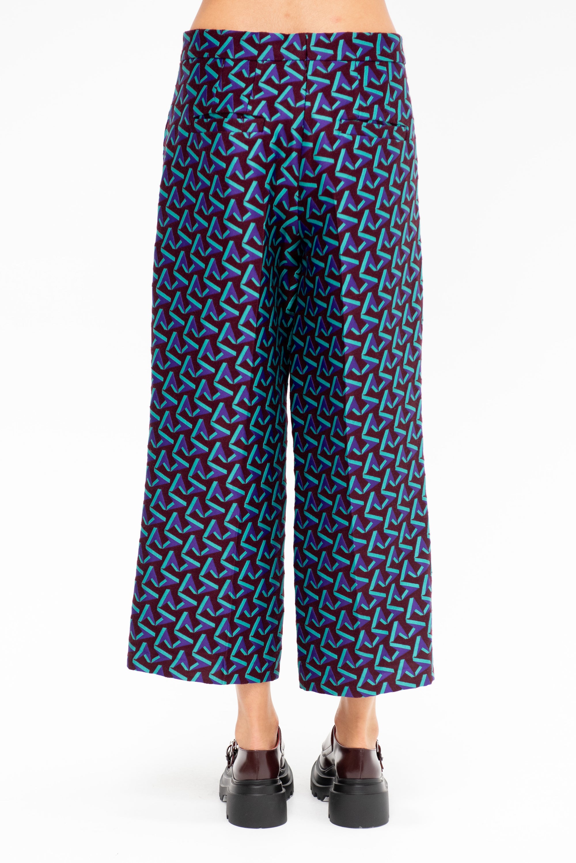 Geometric Pants, Burgundy