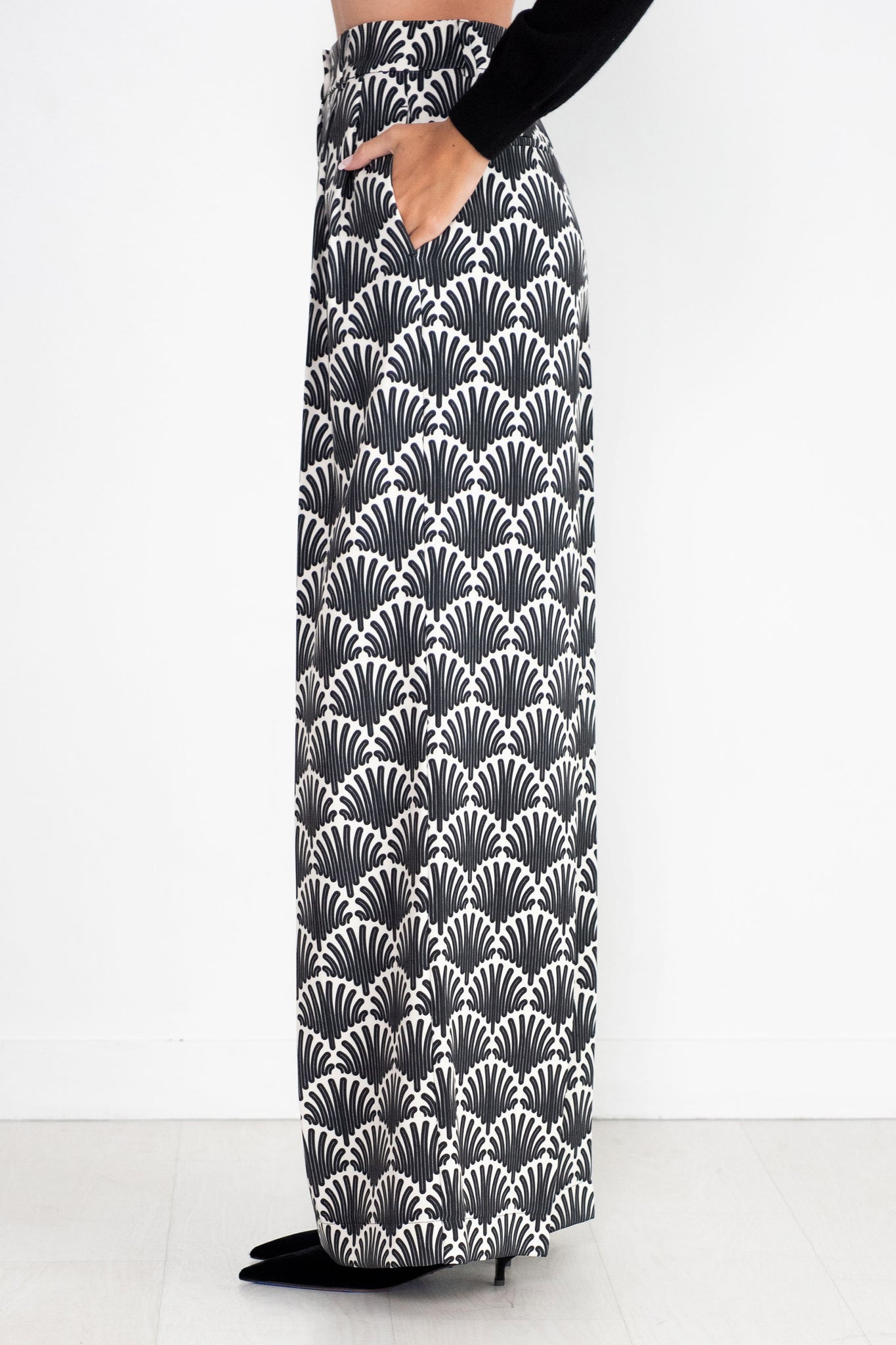 ODEEH - Pattern Pants, Black & White