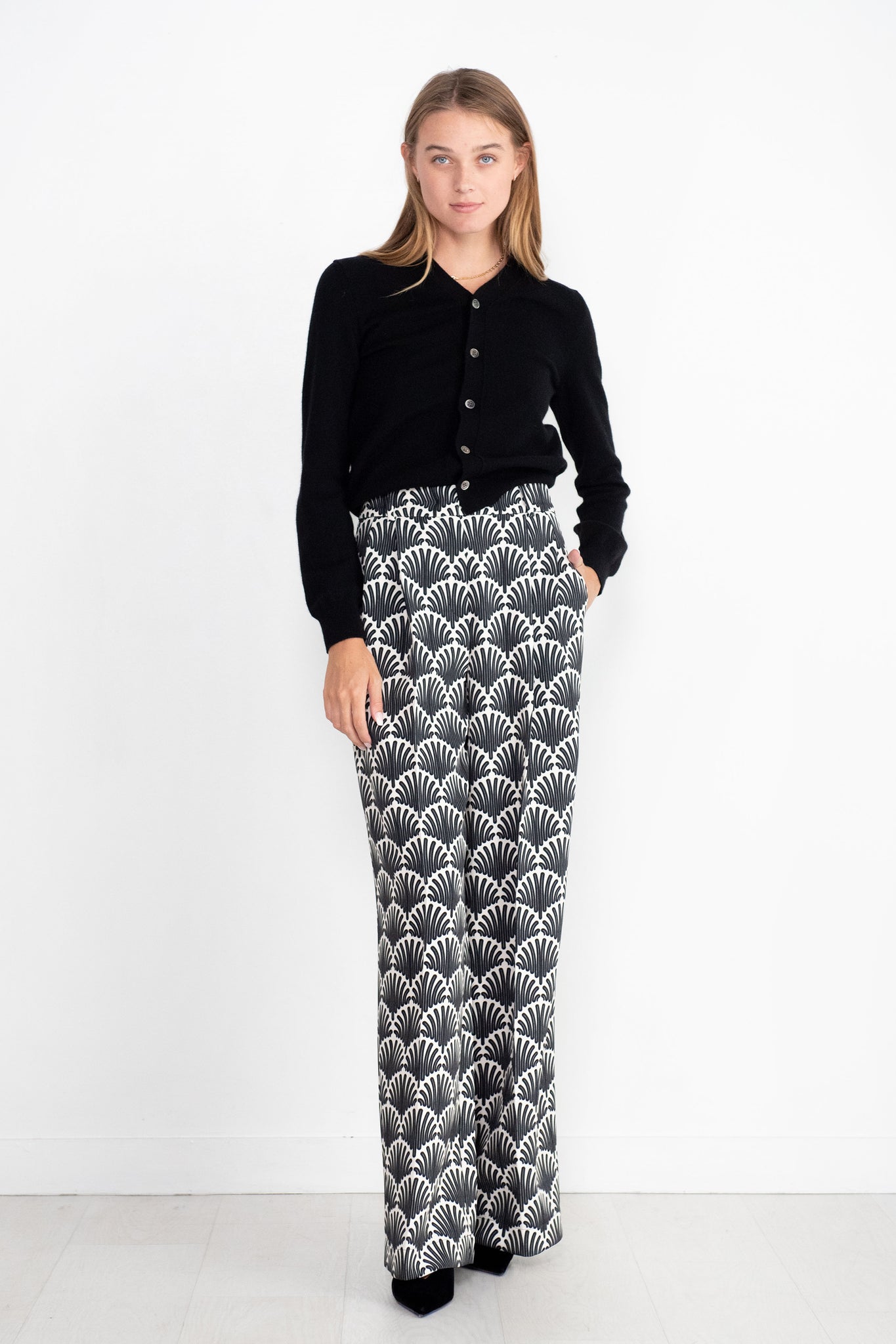 ODEEH - Pattern Pants, Black & White