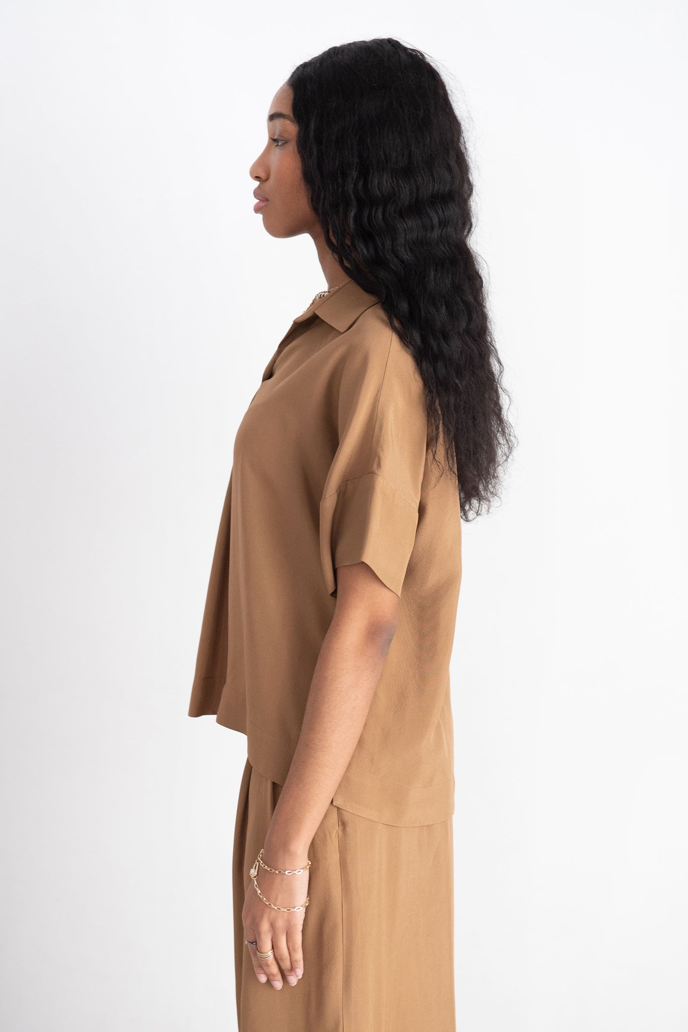 ODEEH - Short Sleeve Shirt, Caramel