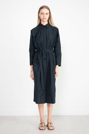 ODEEH - Long Sleeve Collared Dress, Navy