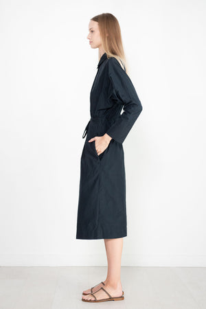 ODEEH - Long Sleeve Collared Dress, Navy