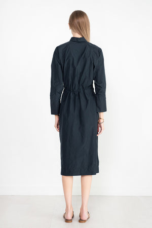 ODEEH - Long Sleeve Collared Dress, Navy