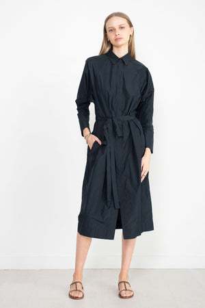 ODEEH - Long Sleeve Collared Dress, Navy