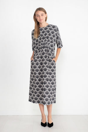ODEEH - Pattern Dress, Black & White