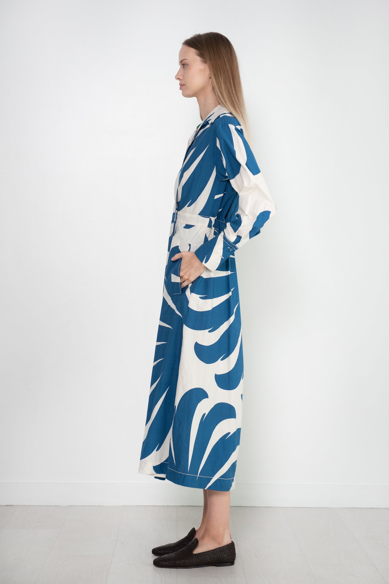 ODEEH - Print Dress, Mountain Blue