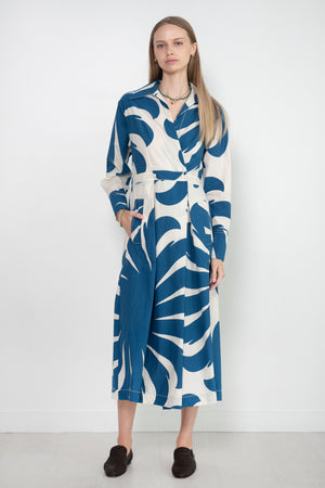 ODEEH - Print Dress, Mountain Blue