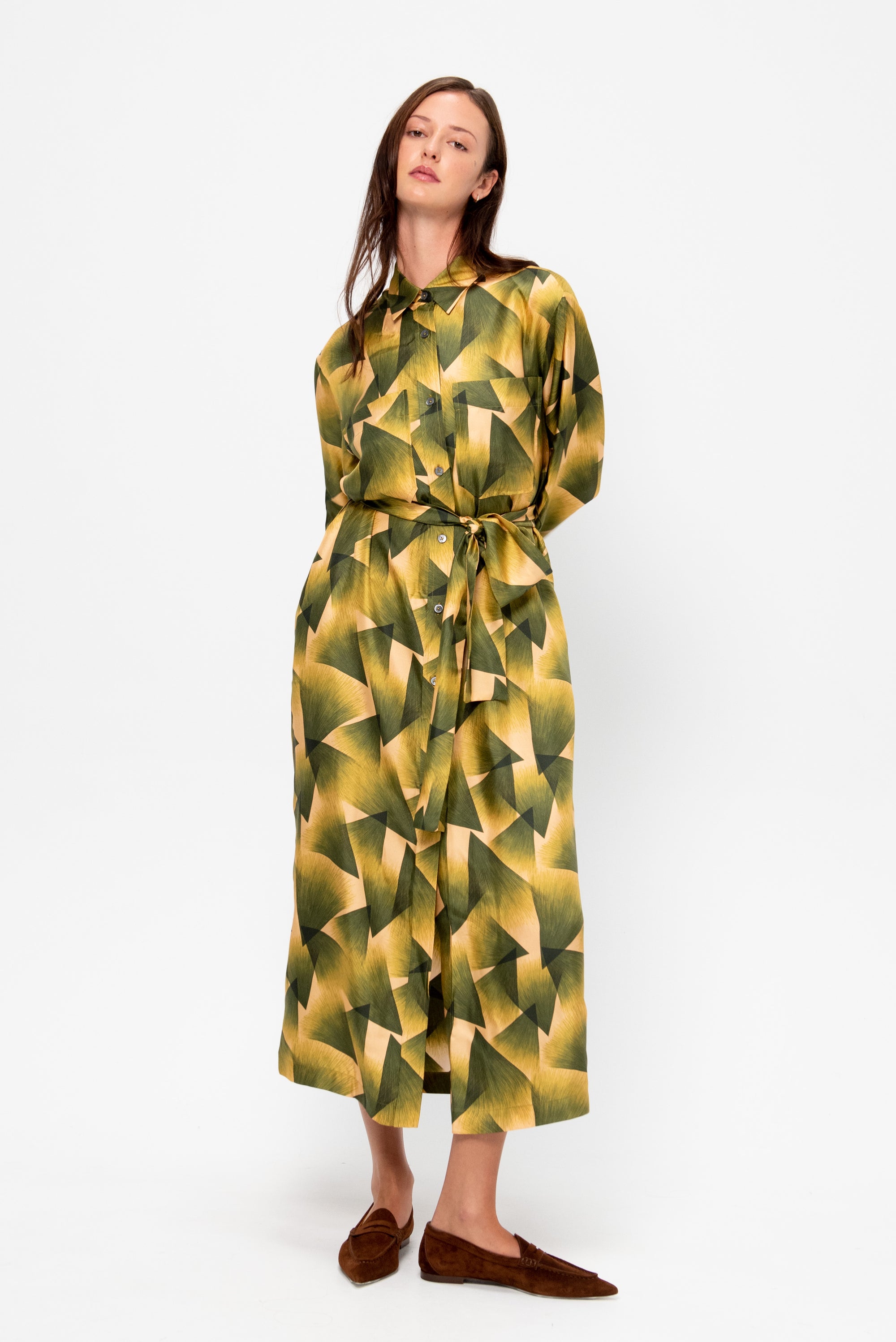 Printed Dress, Jade Yellow