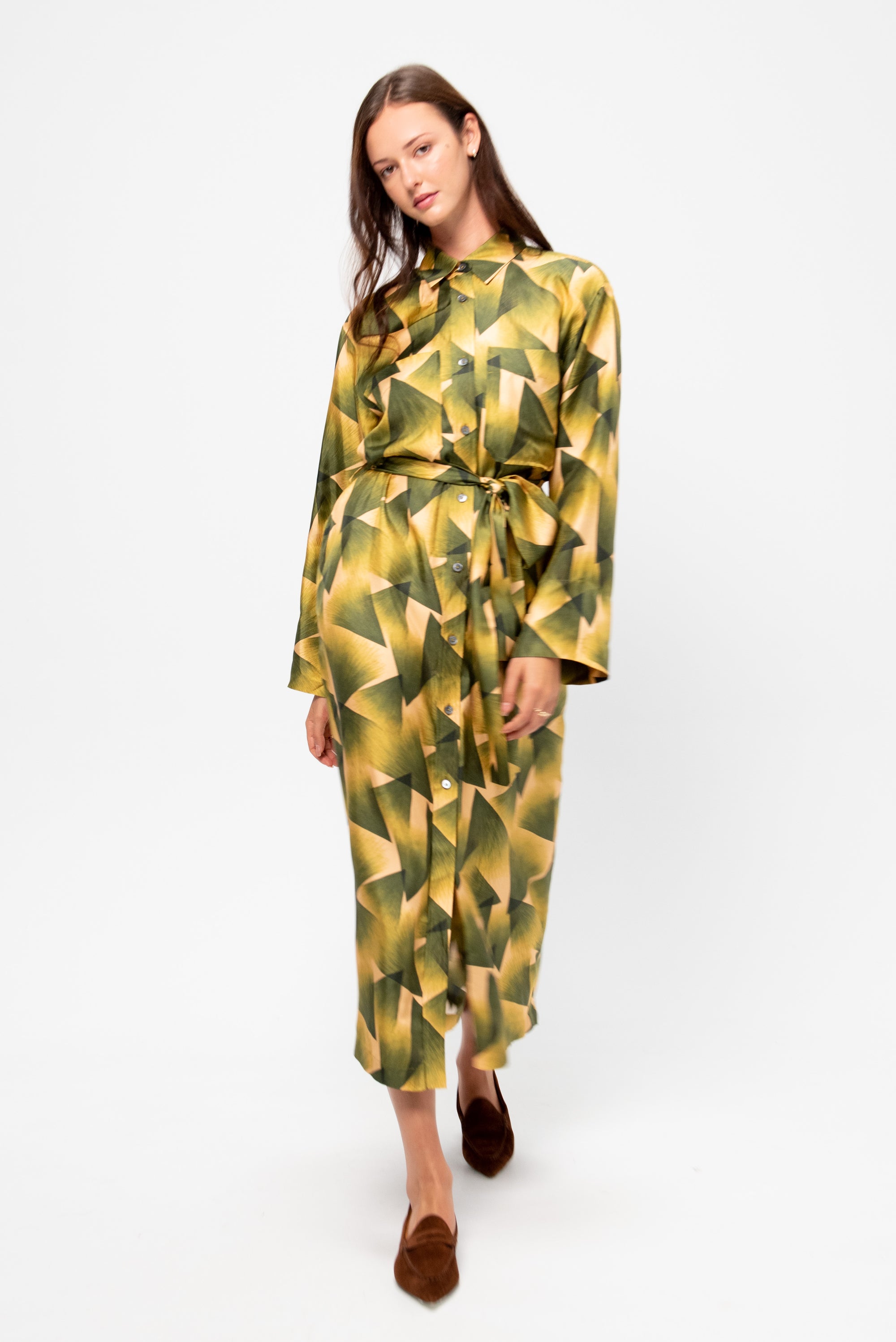 Printed Dress, Jade Yellow