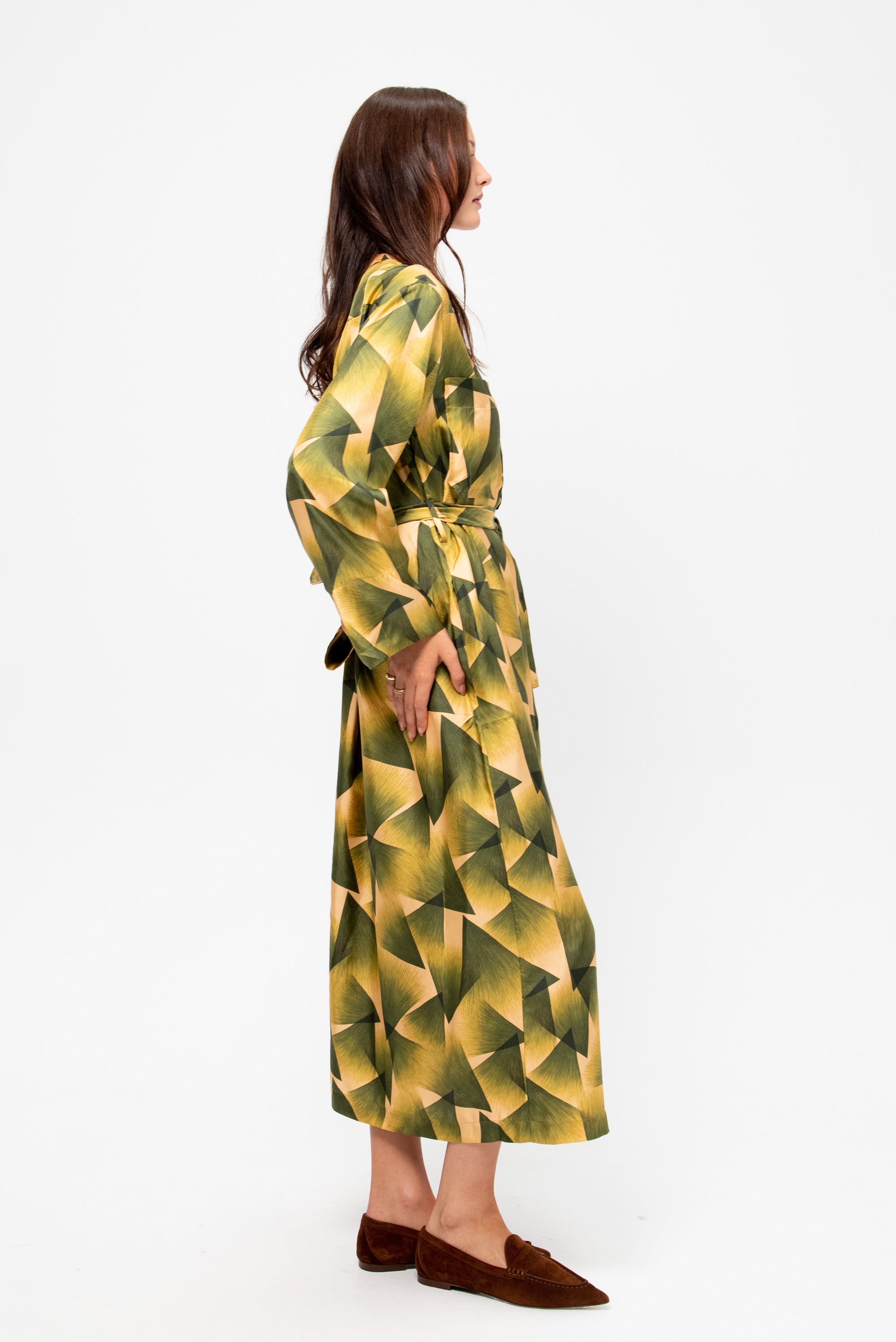 Printed Dress, Jade Yellow