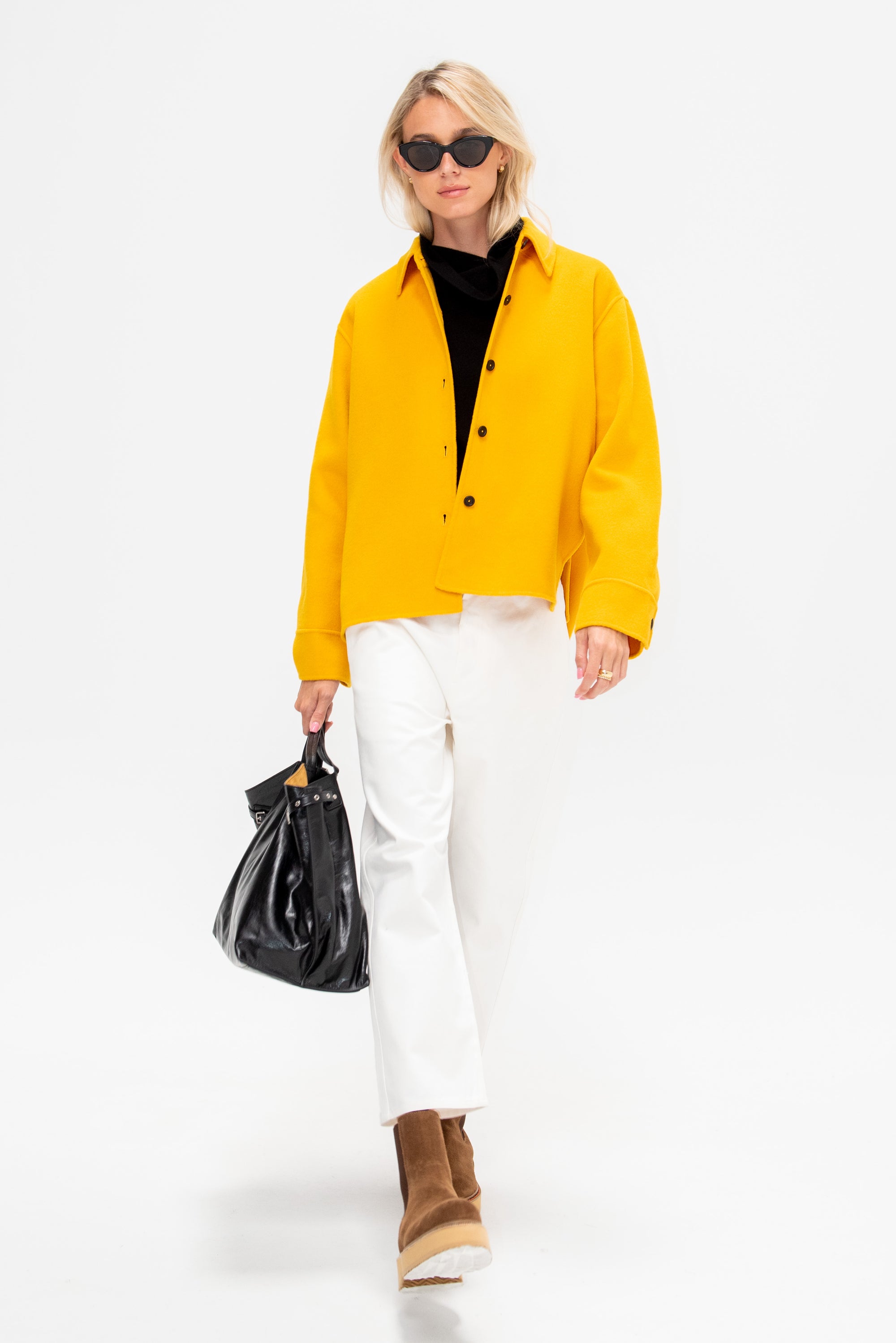 Wool Shirt, Jade Yellow