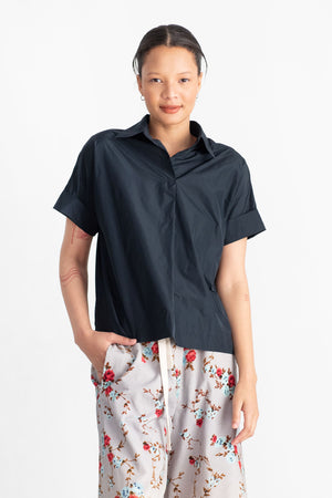 ODEEH - Short Sleeve Shirt, Navy
