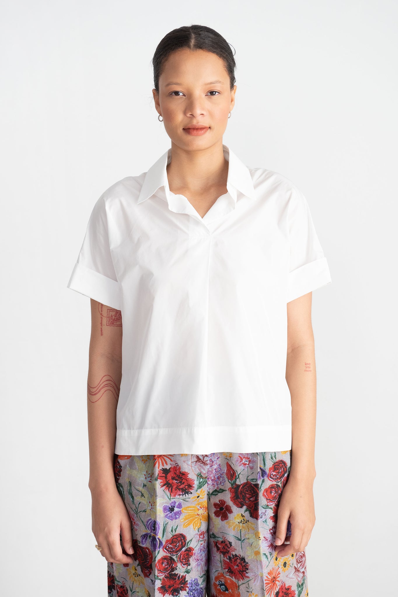 ODEEH - Short Sleeve Shirt, White