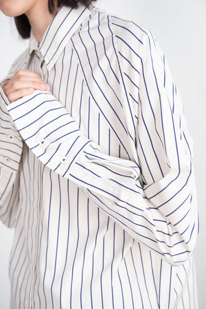 ODEEH - Striped Blouse, Milk