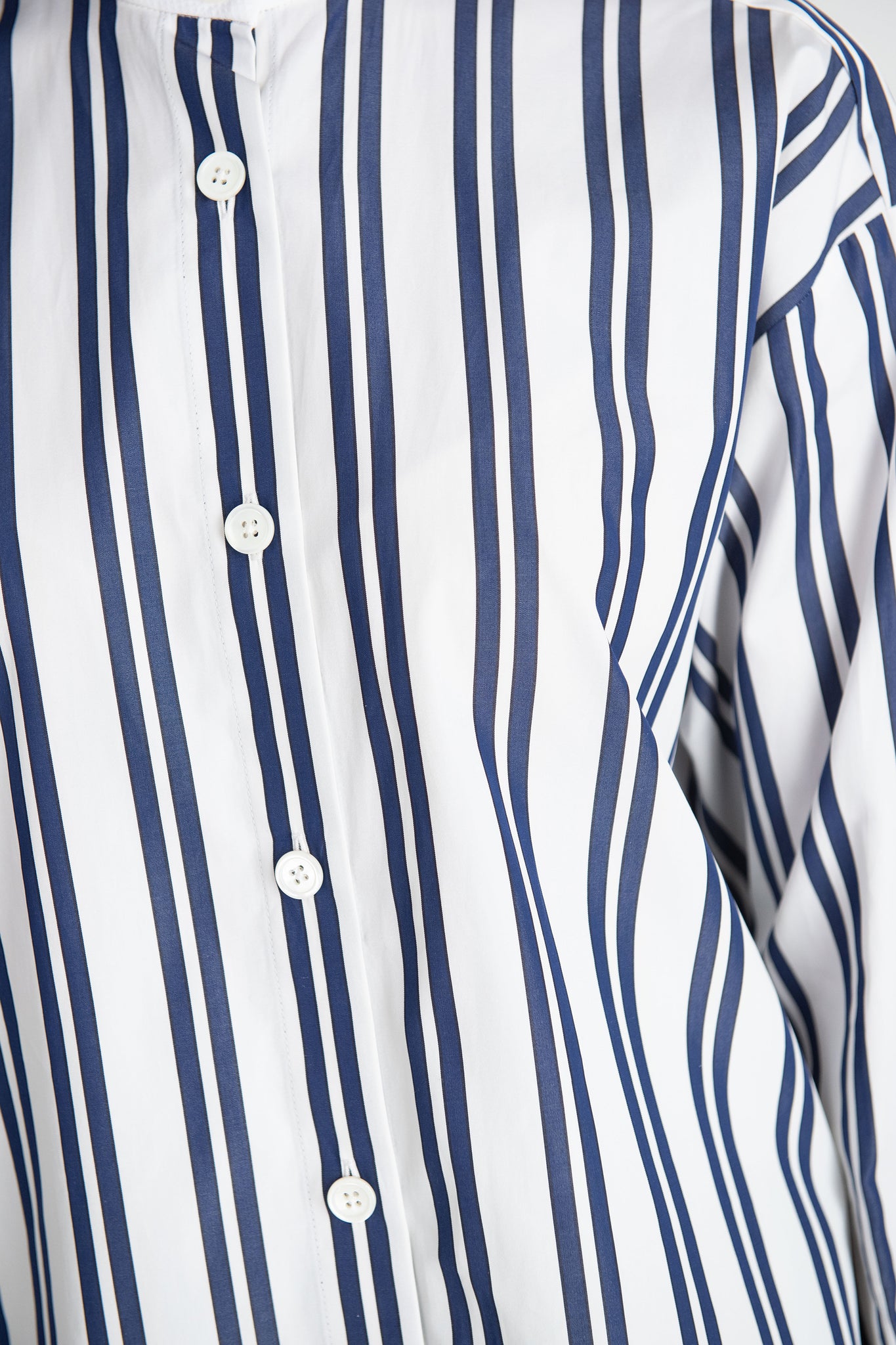 ODEEH - Double Stripe Blouse, White & Navy