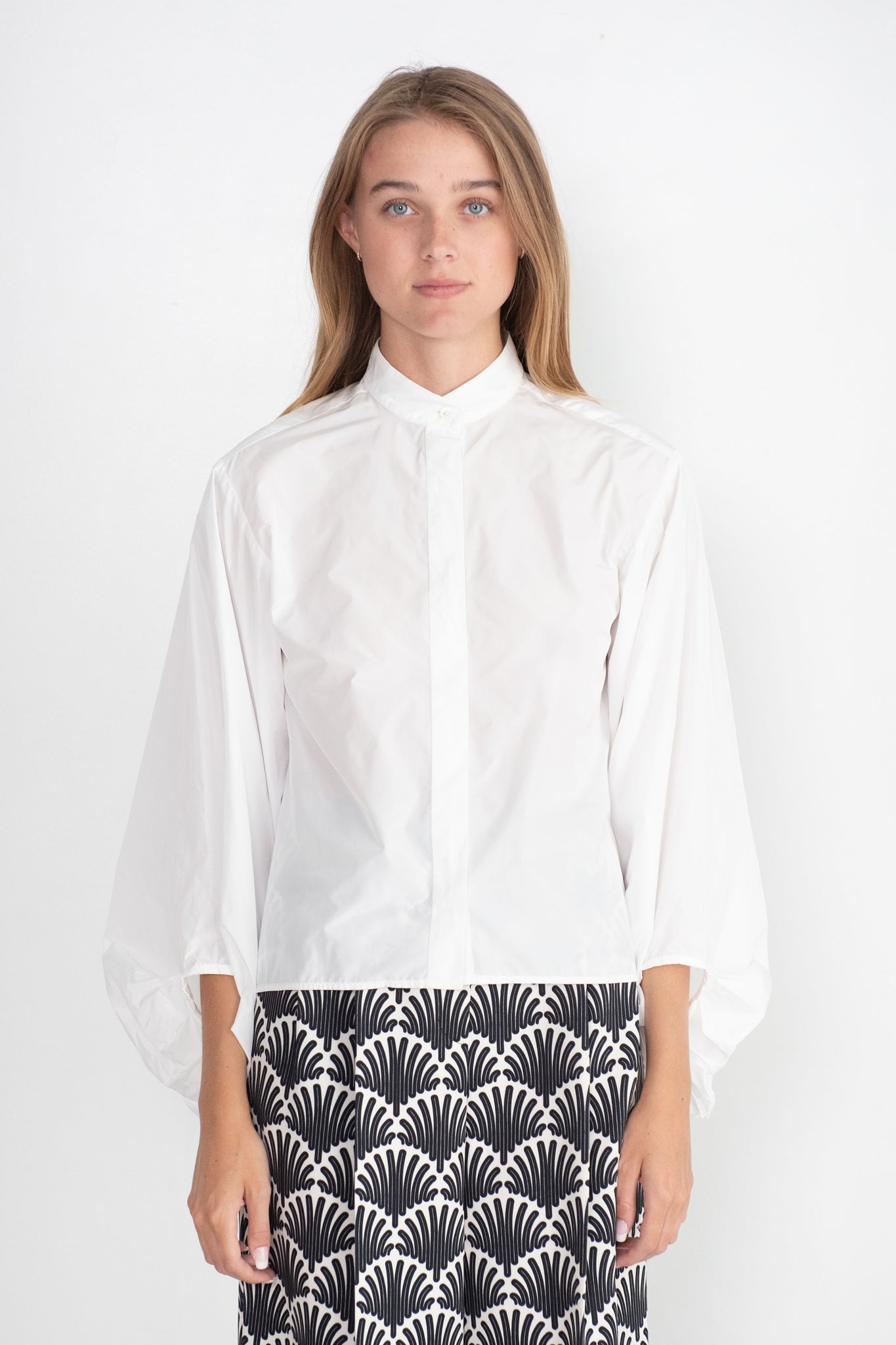 ODEEH - Balloon Sleeve Blouse, White