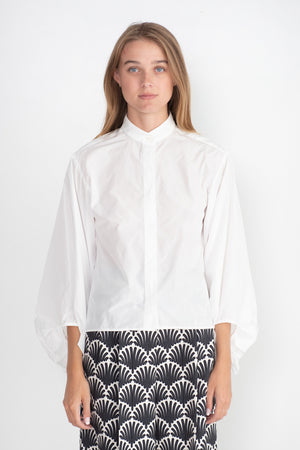 ODEEH - Balloon Sleeve Blouse, White